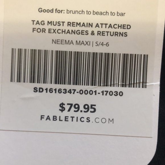 Fabletics dress black neema maxi hustle bustle jersey size small 4-6 - Picture 6 of 6